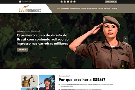 Criação de site para ESBM - Escola Superior dos Oficiais da Brigada Militar e do Corpo de Bombeiros Militar