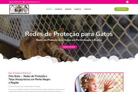 Criação de site para Pets Baby - Redes de Proteção em Porto Alegre